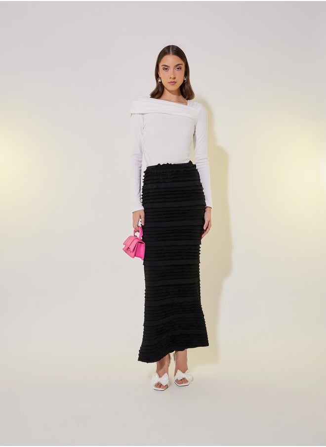 Styli - Draped Asymmetric Neck Crop Knit Top - Image 1