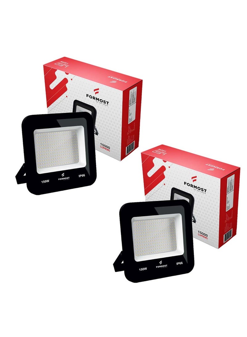 FORMOST FORMOST LED Flood Light | IP66 Water Resistant | Bright Light Output | Impact Proof Outdoor Light | 440V High Voltage Output | Superior Built Quality (150W, Pack of 2)  - Image 1