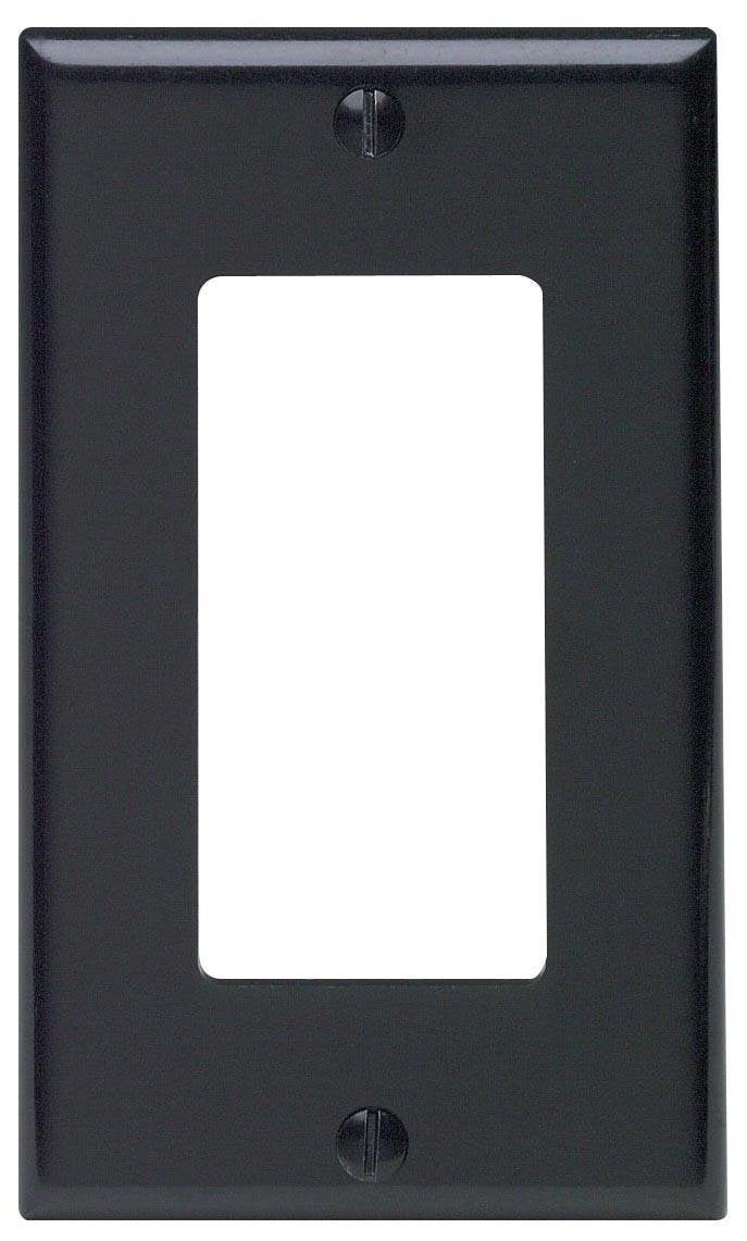 Leviton Standard Size Thermoset Device Mount 1-Gang Decora/GFCI Device Decora Wallplate, 80401-E, Black - Image 3