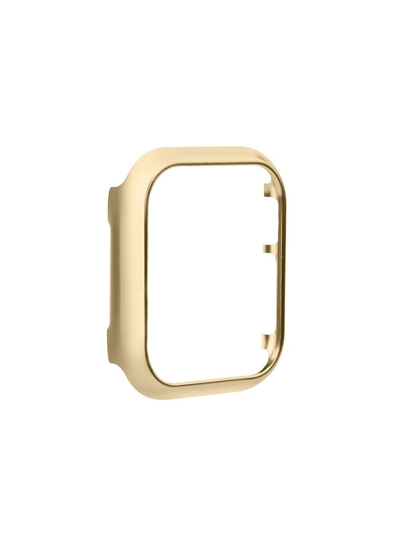 اللون الذهبي مناسب لساعة Apple Iwatch مقاس 46 مم (الجيل S10) حافظة واقية من سبائك الألومنيوم، حافظة واقية صلبة، مقاومة للصدمات ومجوفة