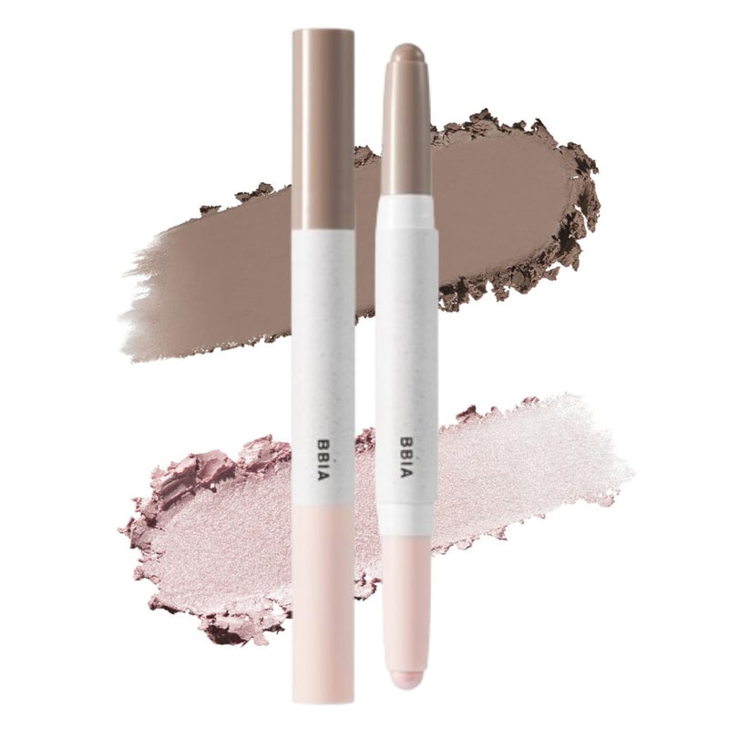 BBI@ BBIA BBIA Last Contour Stick - Dual-Sided Contouring & Highlighting Duo Stick Easy Dual-Ended Natural Contour & Highlight Blendable Buildable Longlasting Korean Face Makeup (02 COOL DETAIL, Pack of 1) - Image 1