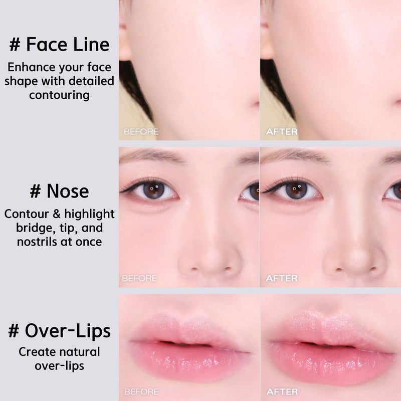 BBI@ BBIA BBIA Last Contour Stick - Dual-Sided Contouring & Highlighting Duo Stick Easy Dual-Ended Natural Contour & Highlight Blendable Buildable Longlasting Korean Face Makeup (02 COOL DETAIL, Pack of 1) - Image 3