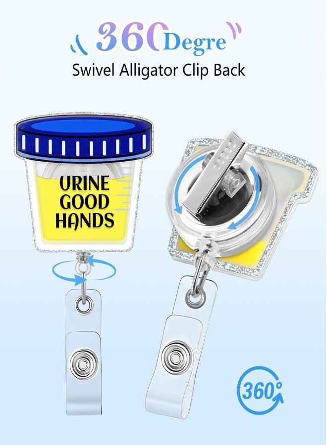 Besoar Shaker Nurse Badge Reel - Urine Good Hands Nursing Badge Holder Retractable with ID Clip,Funny Urology Name Tag Card Accessories with Alligator Clip for Nurse Student Work Hospital - Image 5