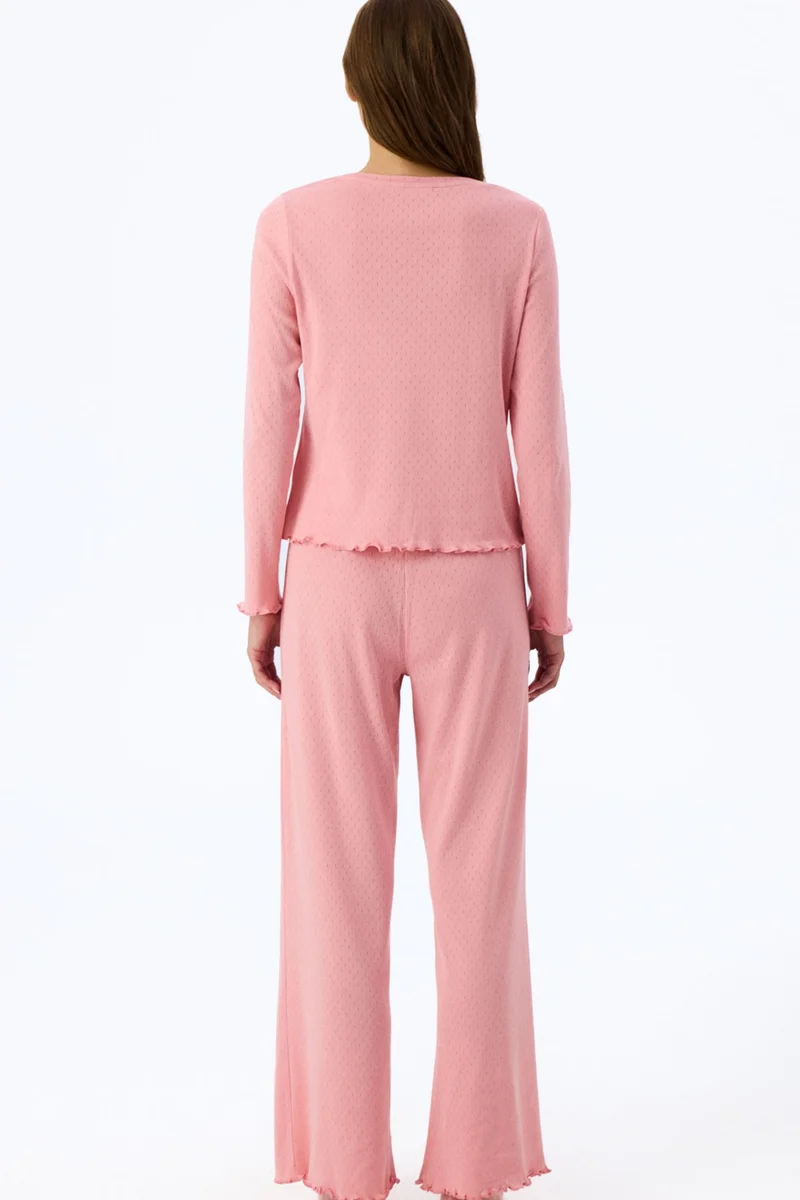 Penti PENTI Pointelle Slogan Printed Short Sleeve Pajama Top