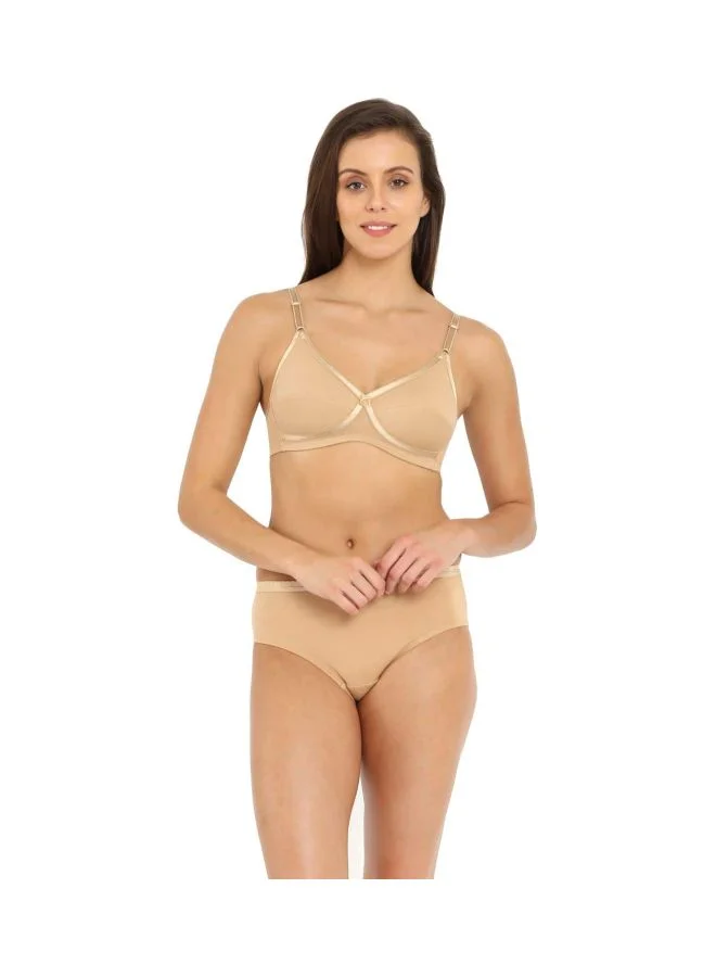 Jockey Skin 1242 Women Wire free Non Padded Super Combed Cotton Elastane Stretch Medium Coverage Cross Over Everyday Bra with Adjustable Straps for Women | Best Price UAE