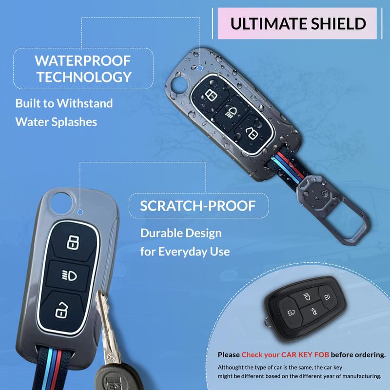NEODRIFT 'KeyShield' Car Key Cover for Tata Tiago (Shape 1, 03 Buttons) (Durable, Stylish, and 360° Protection) - Image 3
