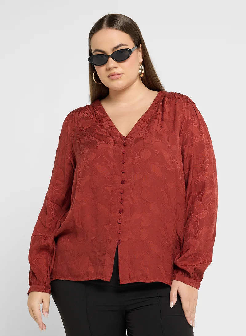Vero Moda Curve Button detail Top