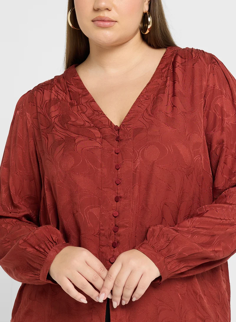 Vero Moda Curve Button detail Top