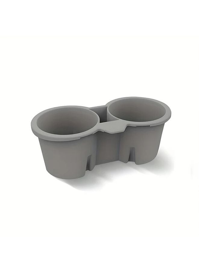 Gray Center Console Silicone Cup Holder Storage Box for Tesla Model 3 Y 2020 2024 - Image 1