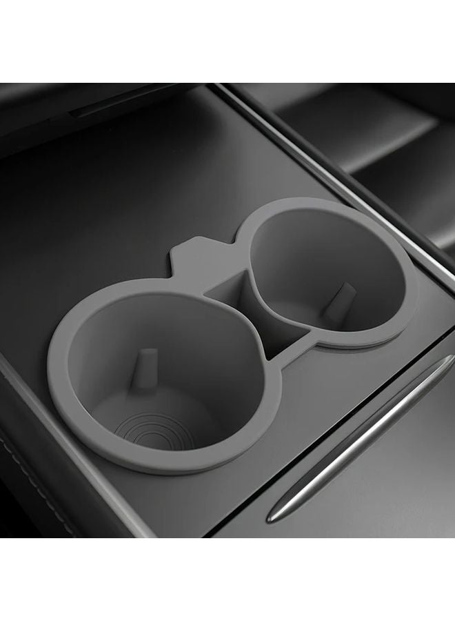 Gray Center Console Silicone Cup Holder Storage Box for Tesla Model 3 Y 2020 2024 - Image 5