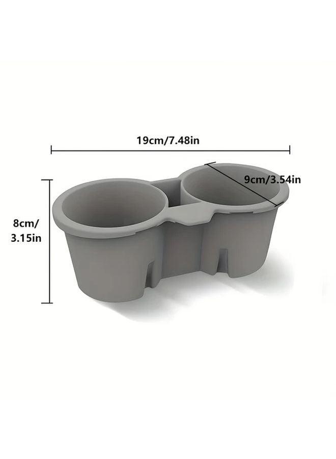 Gray Center Console Silicone Cup Holder Storage Box for Tesla Model 3 Y 2020 2024 - Image 3