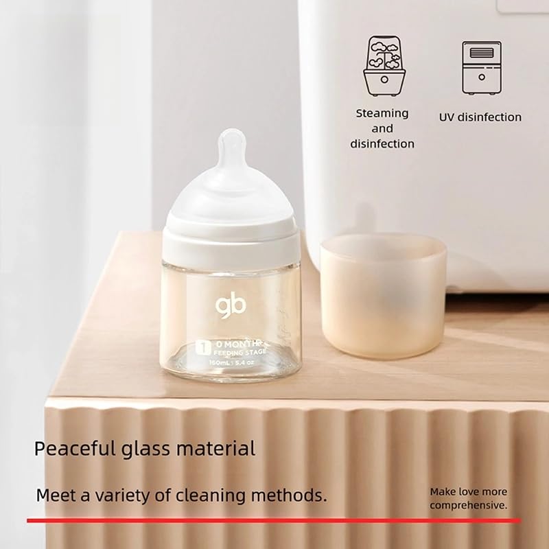 gb Feeding Series 1st Stage Baby Bottle 5.4oz 160ml PPSU BPA-Free, Anti-Colic, Soft Silicone, Ergonomic Handle, Easy to Clean, Ideal for Newborn Essentials & Breastfeeding, 0-3 Months - Image 4