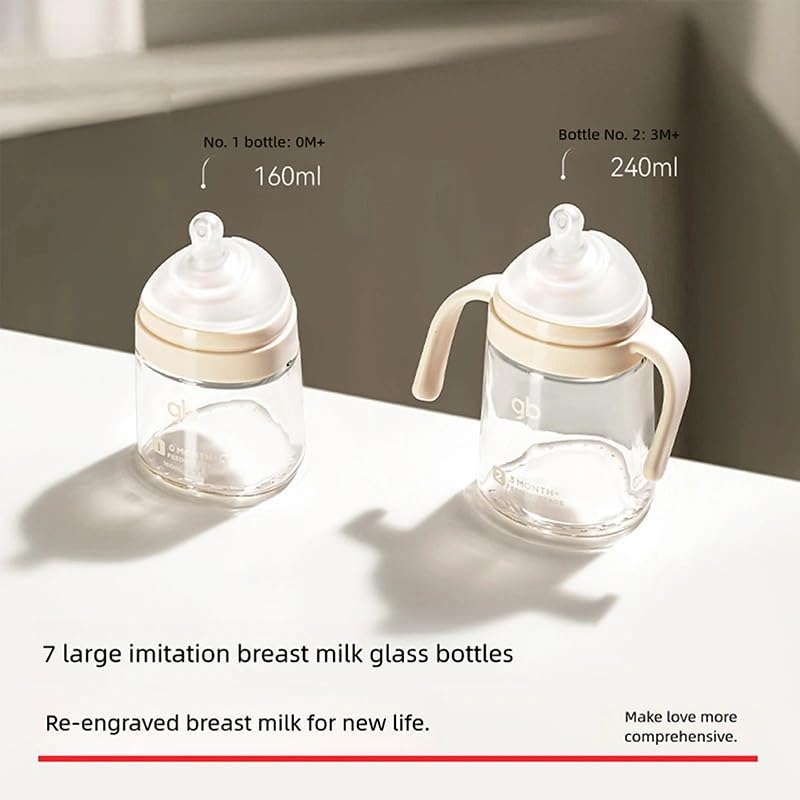 gb Feeding Series 1st Stage Baby Bottle 5.4oz 160ml PPSU BPA-Free, Anti-Colic, Soft Silicone, Ergonomic Handle, Easy to Clean, Ideal for Newborn Essentials & Breastfeeding, 0-3 Months - Image 2