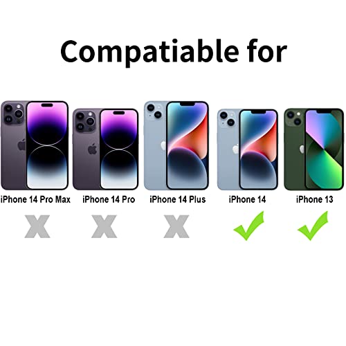TENOC Phone Case Compatible with iPhone 13 & iPhone 14, Clear Case Anti-Yellowing Protective Bumper Hard Back Cover for 6.1 Inch - Image 2
