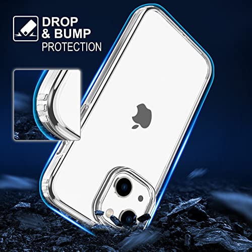 TENOC Phone Case Compatible with iPhone 13 & iPhone 14, Clear Case Anti-Yellowing Protective Bumper Hard Back Cover for 6.1 Inch - Image 4