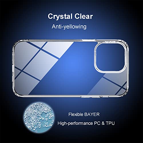 TENOC Phone Case Compatible with iPhone 13 & iPhone 14, Clear Case Anti-Yellowing Protective Bumper Hard Back Cover for 6.1 Inch - Image 5