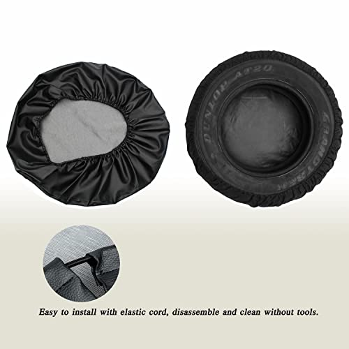 Moonet PVC Leather Spare Tire Wheel Cover for Car Truck SUV Camper Trailer Universal Fit RV JP FJ, R15 Black (for Overall Wheel Diameter 27-29 inch) - Image 4