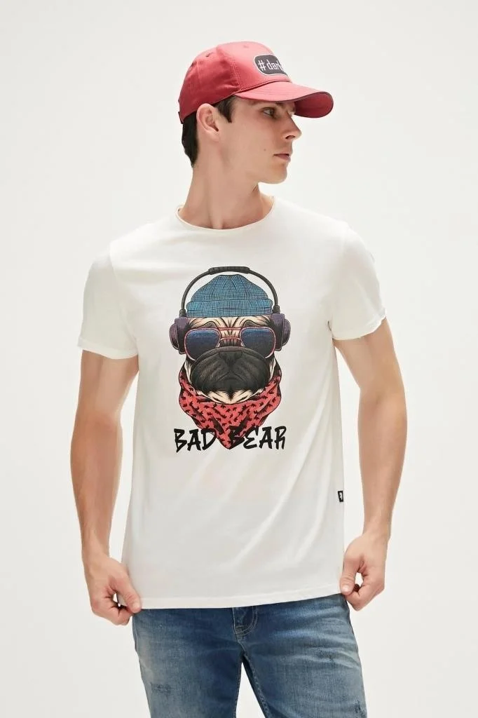 Bad Bear RECKLESS T-SHIRT CREAM Men's T-Shirt 23.01.07.010-C04