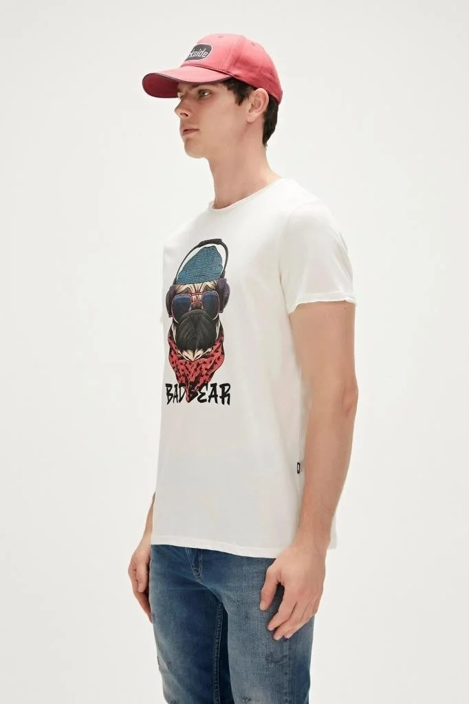 Bad Bear RECKLESS T-SHIRT CREAM Men's T-Shirt 23.01.07.010-C04