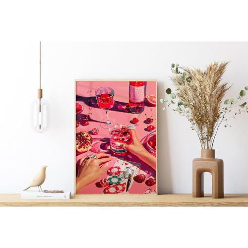 mjcakrn Party Vintage Paint by Numbers for Adults Beginner, DIY Acrylic Retro Funny Poker Easy Adults Paint by Number Kits, Watercolor Paint by Numbers Kits on Canvas for Home Wall Decor 16x20inch - Image 5