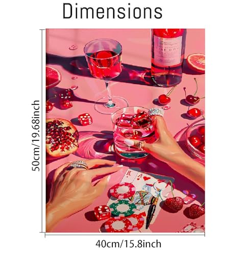 mjcakrn Party Vintage Paint by Numbers for Adults Beginner, DIY Acrylic Retro Funny Poker Easy Adults Paint by Number Kits, Watercolor Paint by Numbers Kits on Canvas for Home Wall Decor 16x20inch - Image 2