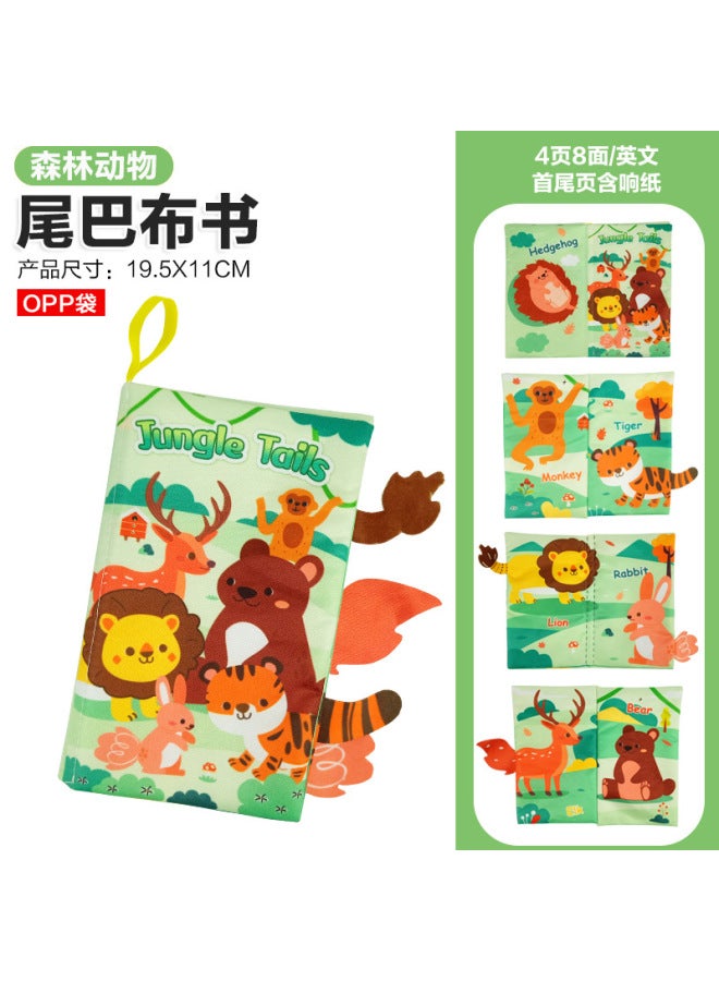 Children's Tail Cloth Book Educational Toy Book Tearable Baby Cloth Book Ringing Paper Enlightenment Book Toy - Image 1