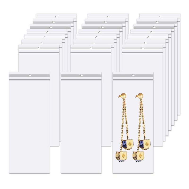 Clear Plastic Jewelery Bags 3 x 7  300 Pcs with Zipper and Hang Hole for Packaging Shipping  Incense