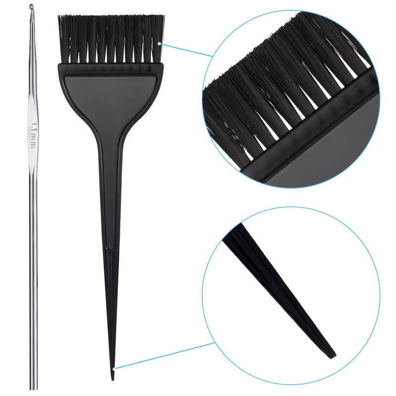 BOAO مجموعة بواو من 3 أطقم قبعات تمييز، قبعات تمييز للشعر، قبعة صبغ مبيضة مع ثقب وخطاف، مجموعة صبغ لتفتيح الشعر، تمييز، ملحقات الألوان (ألوان متنوعة) - Image 3