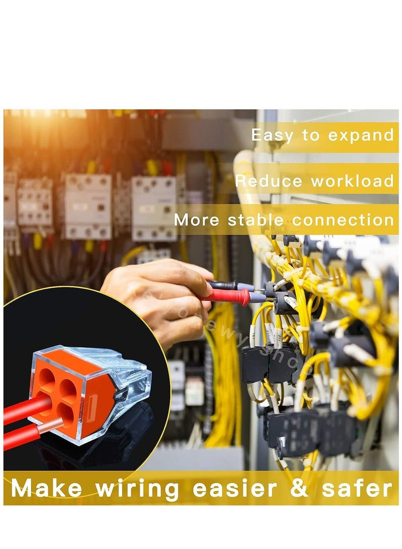 Push in Wire Connectors Quick Connect Electrical 2-Port 50 Pcs + 4-Port Pushin Small Nuts Assortment Wiring Connecters - Image 3