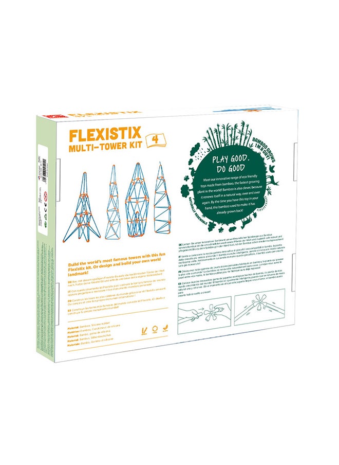 Hape Flexistix STEM Building Multi-Tower Kit, Featuring 132 Multi-Colored Bamboo Pieces  - Image 2