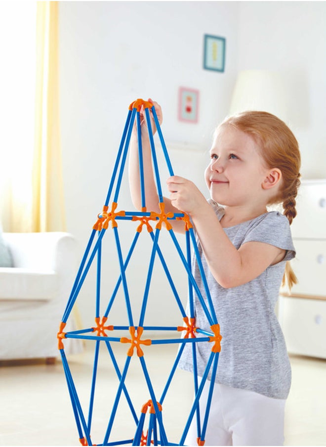 Hape Flexistix STEM Building Multi-Tower Kit, Featuring 132 Multi-Colored Bamboo Pieces  - Image 4