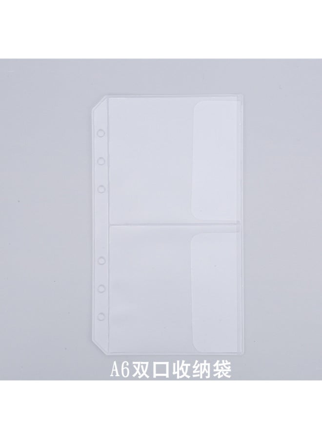 YR A5a6pvc Six-hole Frosted Loose-leaf Storage Bag, Certificate Sticker, Bill, Business Card Book, Card Bag, Standard Hole Pocket - Image 1
