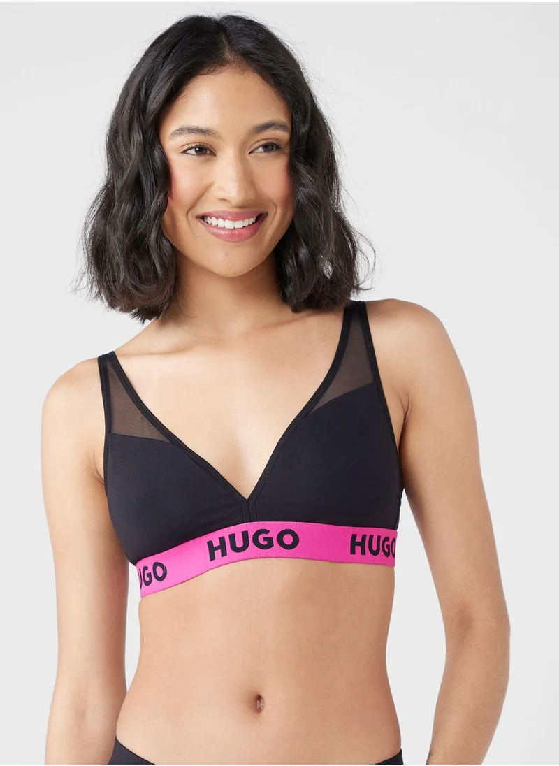 HUGO Plunge Lace Detail Bra