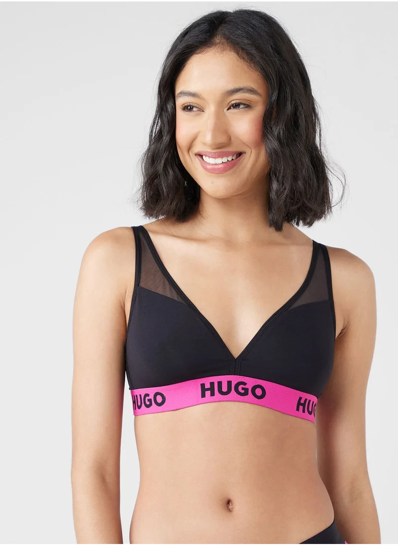 HUGO Plunge Lace Detail Bra