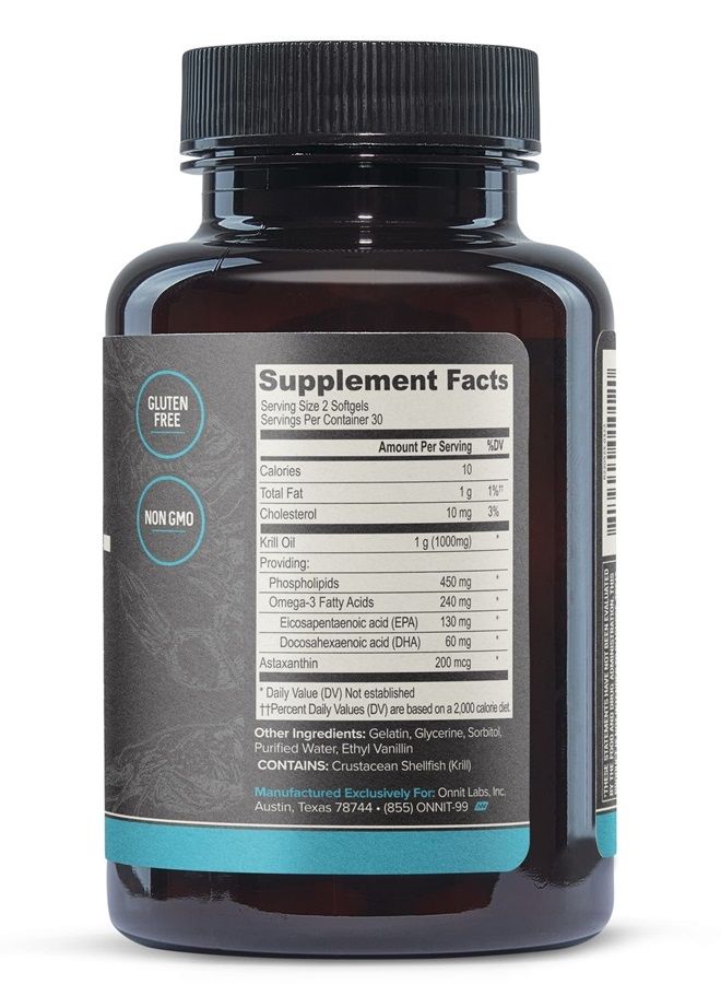 Onnit Antarctic Krill Oil - 1000mg Per Serving - No Fishy Smell or Taste - Packed with Omega-3s, EPA, DHA, Astaxanthin & Phospholipids - Supports Healthy Joints, Brain, Heart, and Blood Pressure  - Image 3