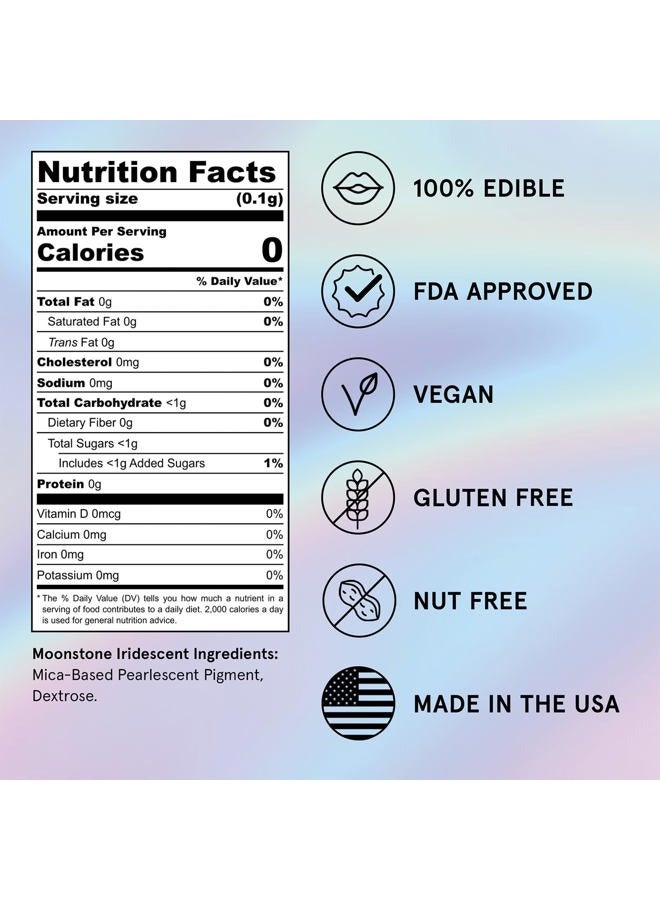 Fancy Sprinkles غبار لامع قابل للأكل من حجر القمر، 100% غبار قابل للأكل لطعام ومشروبات لامعة بدون طعم أو قوام (4 جرام) - Image 4