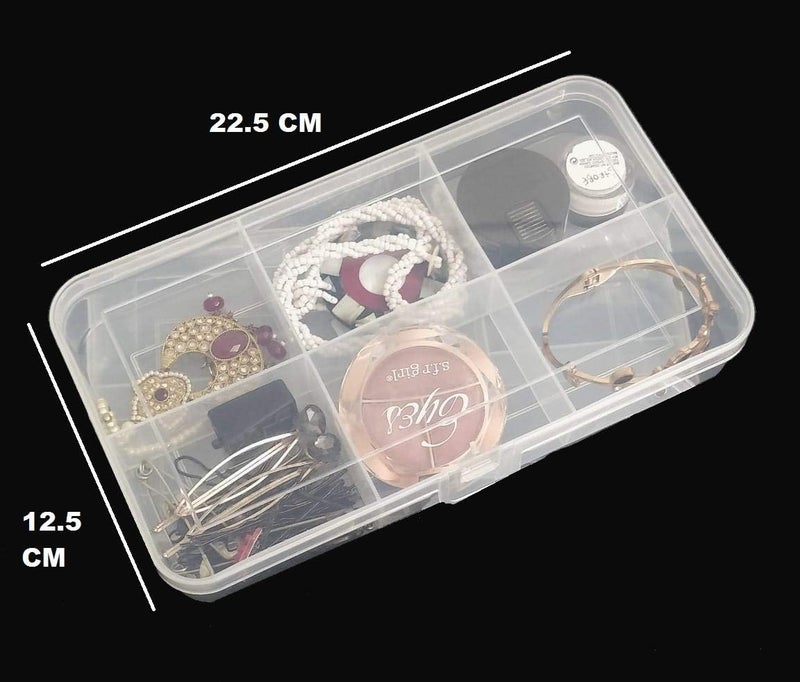 CSM Jewelry Case OrganizerCLICK3 Rectangular Plastic Storage Box with dividers 4612 Grids Transparent Pack of 3 Boxes - Image 4