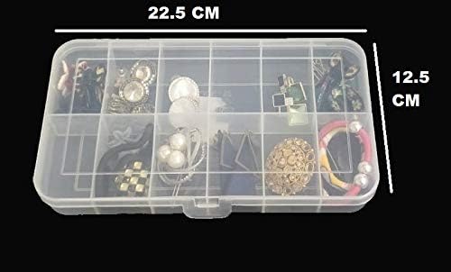 CSM Jewelry Case OrganizerCLICK3 Rectangular Plastic Storage Box with dividers 4612 Grids Transparent Pack of 3 Boxes - Image 5