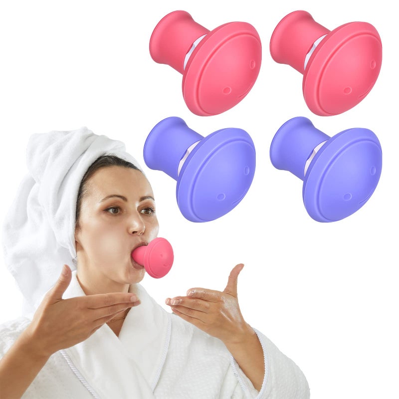 Harrycle Harrycle 4 Pieces Face Exerciser Facial Yoga for Skin Tighten Firm Jaw ExercisercReducer Double Chin Breathing Device Neck Toning Face Slimming Trainer Tool for Women Lift Skin and Tone 