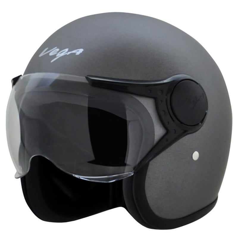 Vega Jet ISI DOT Certified Matt Finish Open Face Helmet for Men and Women with Clear Visor(Dull Anthracite, Size:L) - Image 5
