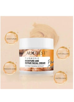 AuQuest Turmeric Moisturize & Repair Face Cream 50ml Organic Turmeric Moisturizer Face Cream Dark Spot Corrector Acne Treatment Pore Minimizer Cream for All Skin Types  - Image 4