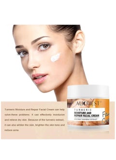 AuQuest Turmeric Moisturize & Repair Face Cream 50ml Organic Turmeric Moisturizer Face Cream Dark Spot Corrector Acne Treatment Pore Minimizer Cream for All Skin Types  - Image 3