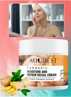 AuQuest Turmeric Moisturize & Repair Face Cream 50ml Organic Turmeric Moisturizer Face Cream Dark Spot Corrector Acne Treatment Pore Minimizer Cream for All Skin Types  - Image 1