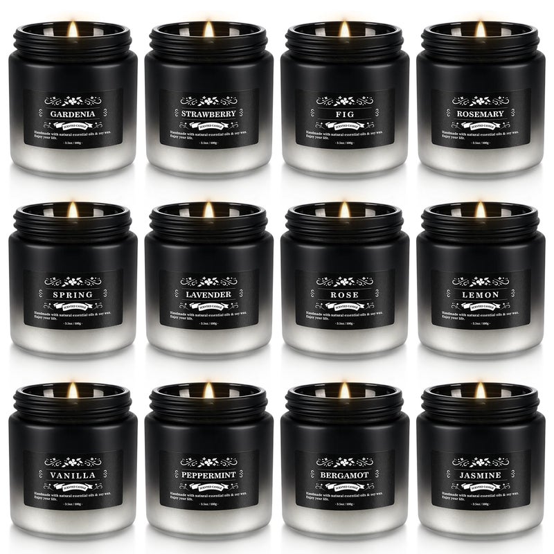 YOROXRG Scented Candles Gifts Set 12 Pack Soy Wax Travel Tin Jar Candles for Home 3.05 OZ for Mom for Christmas, Birthday, Thanksgiving, Mother's Day(Gradient Color) - Image 1