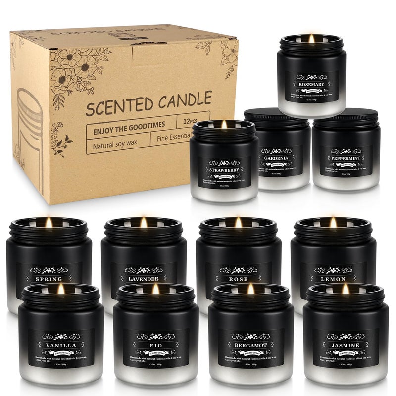 YOROXRG Scented Candles Gifts Set 12 Pack Soy Wax Travel Tin Jar Candles for Home 3.05 OZ for Mom for Christmas, Birthday, Thanksgiving, Mother's Day(Gradient Color) - Image 3