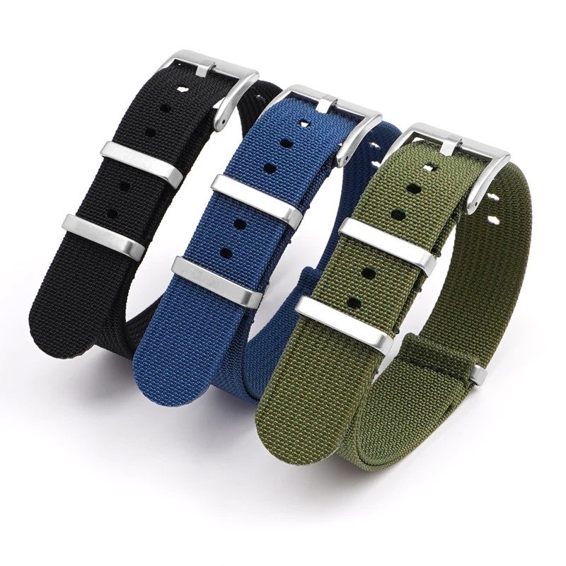 Bluejw Fast Shipping 100% Nylon Watch Strap – Replace Your Watch Band with Durable Seat Belt Canvas Ribbed Striped Strap for 18mm 20mm 22mm 24mm Watches - Image 5