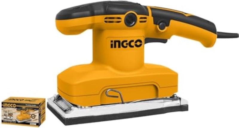 INGCO Fs3208 320W Durable Aluminum Base Finishing Sander With 5-Pieces Sand Paper Set