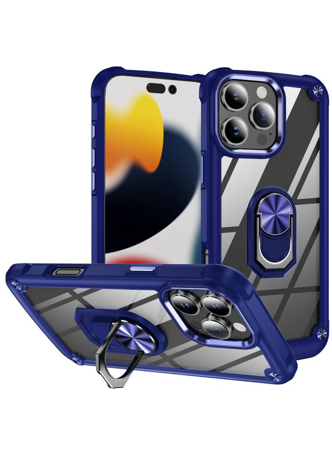 S-TOP Case For iPhone 16 Pro TPU + PC Lens Protection Phone Case with Ring Holder - Image 1