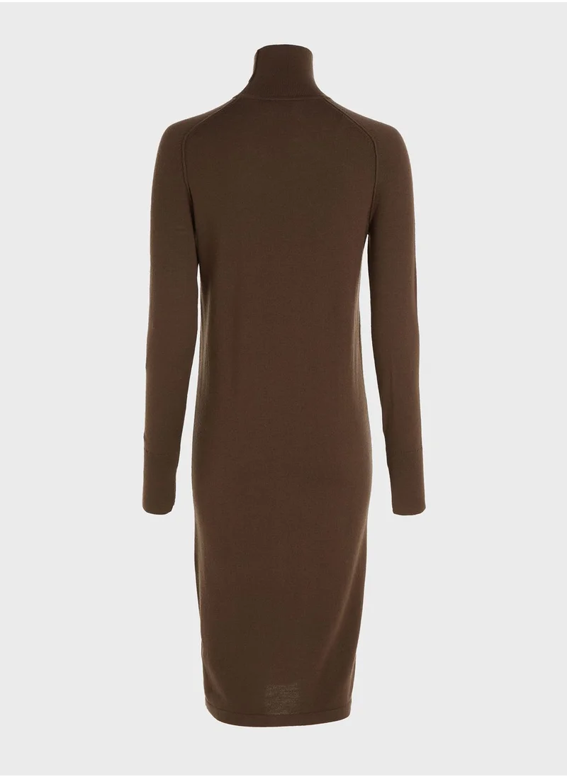 CALVIN KLEIN High Neck Knitted Dress