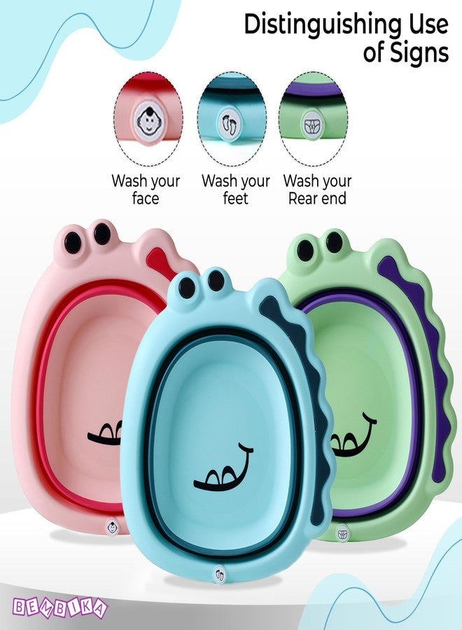 Bembika Baby Essential Baby Wash Basin Foldable Lightweight Portable Multipurpose Wash Basin for Baby, Toddler & Kids - (Blue) - Image 5